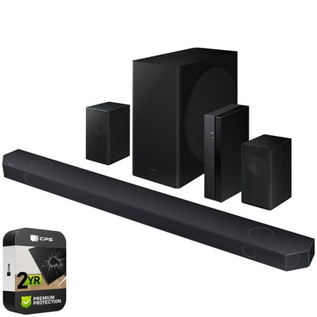 Samsung HW-Q910D Q-series 9.1.2 ch. Wireless Dolby ATMOS Soundbar w/ Q-Symphony (2024)(Restored) Bundle with 2 Year Enhanced Protection Pack
