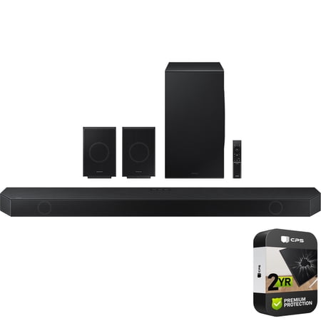 Restored Samsung HW-Q990D Q-series 11.1.4 ch. Wireless Dolby Soundbar with Q-Symphony (2024)Bundle with 2 Year Enhanced Protection Pack (Refurbished)