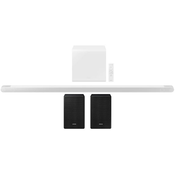 Samsung HW-S801B Ultra Slim Soundbar with Surround Sound Expansion and Samsung SWA-9500S 2.0.2 Channel Wireless Rear Speaker Kit (2022)
