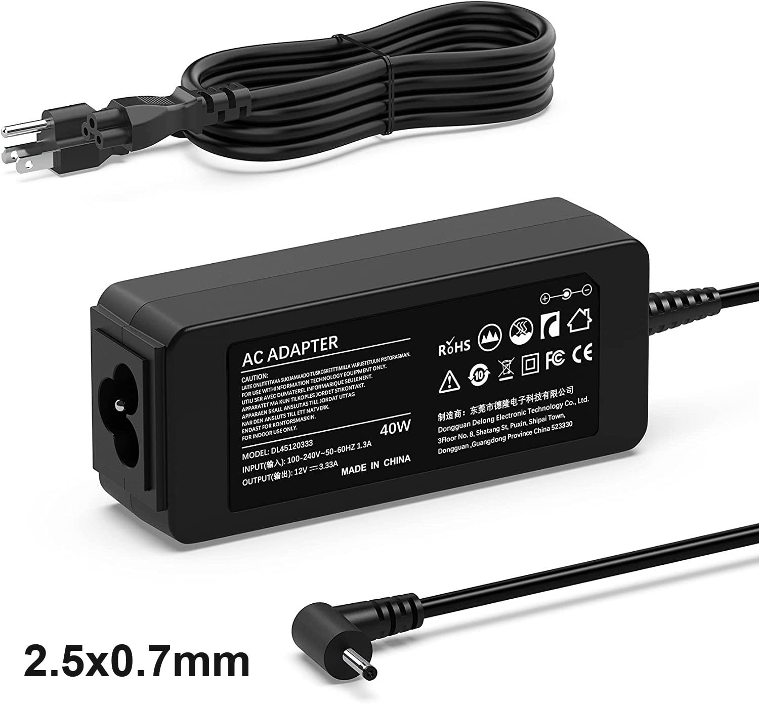 Samsung Laptop Charger 12V 3.33A 40W Samsung Chromebook Charger for Samsung 11.6" Chromebook 2 3 303c 500c 503c Xe500c12, 503c Xe503c12, XE303C12-A01 AA-PA3N40W