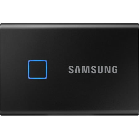 Samsung - Portable T7 Touch 2TB External USB 3.2 Gen 2 Portable SSD with Hardware Encryption - Black