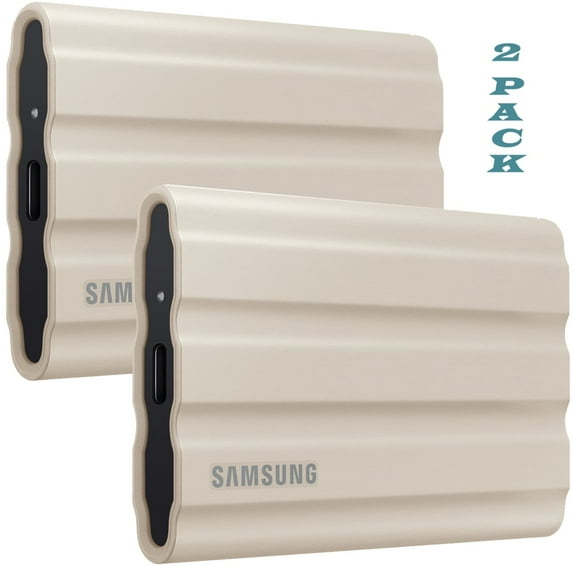 Samsung MU-PE2T0K/AM T7 Shield Portable Solid State Drive 2TB 2022 Beige - (2-Pack)