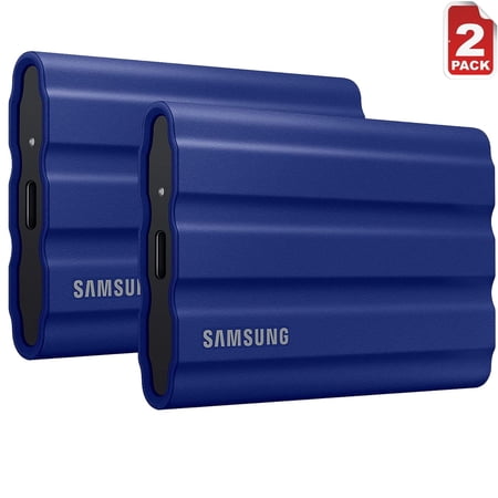 SAMSUNG MU-PE2T0R/AM T7 Shield Portable Solid State Drive 2TB 2022 - Blue (2-Pack)
