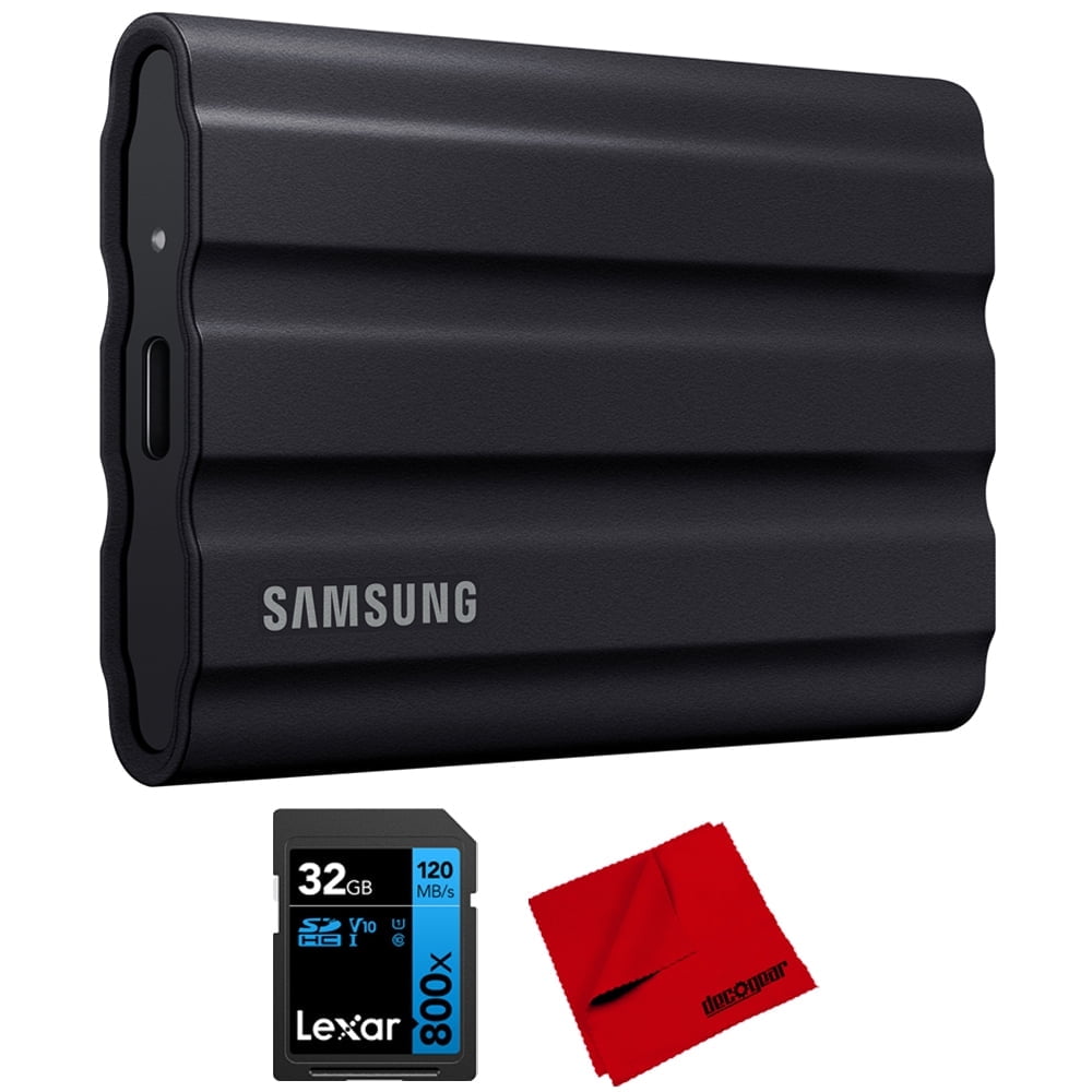 Samsung 2TB T7 Shield External SSD Storage for Laptop, Bundle with