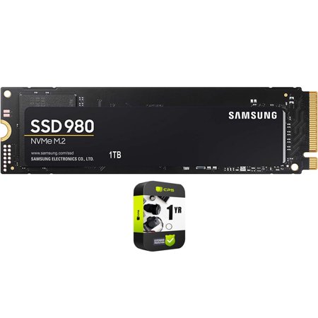 Samsung MZ-V8V1T0B/AM 980 PCIe 3.0 NVMe SSD 1TB Bundle with 1 YR CPS Enhanced Protection Pack