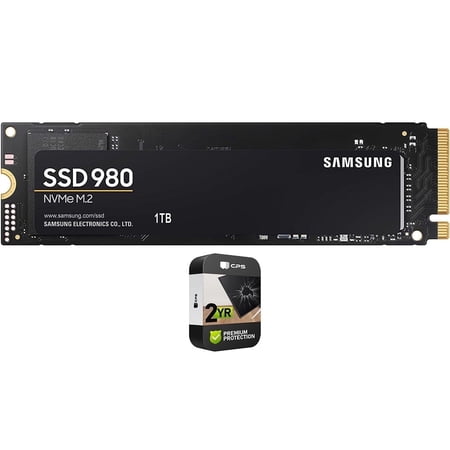 Samsung MZ-V8V1T0B/AM 980 PCIe 3.0 NVMe SSD 1TB Bundle with 2 YR CPS Enhanced Protection Pack