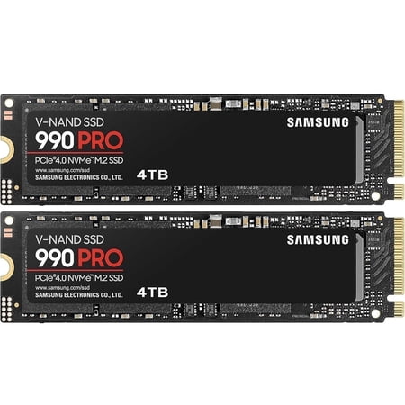 Samsung MZ-V9P4T0B/AM 990 PRO PCIe 4.0 NVMe M.2 SSD 4TB 2 Pack