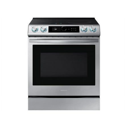 Samsung - 6.3 cu. ft. Slide-in Induction Range with Smart Dial, WiFi & Air Fry - Stainless steel