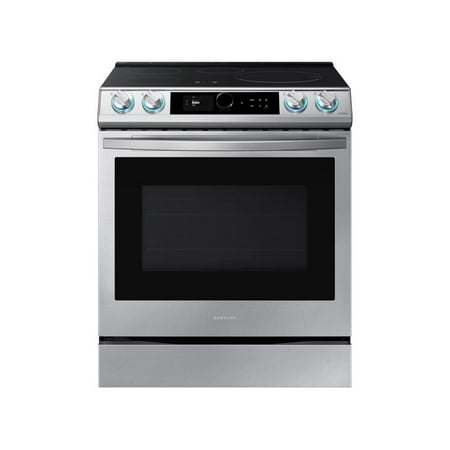 Samsung - 6.3 cu. ft. Slide-in Induction Range with Smart Dial, WiFi & Air Fry - Stainless steel