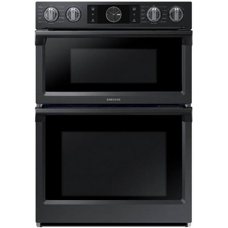 Samsung - 30" Microwave Combination Wall Oven with Flex Duo, Steam Cook and WiFi - Black Stainless Steel
