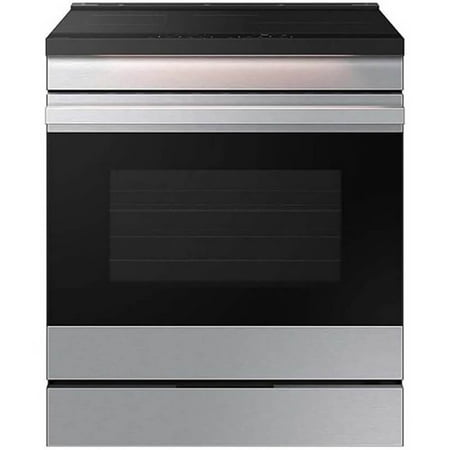 Samsung - Bespoke 6.3 Cu. Ft. Slide-In Electric Induction Range with Ambient Edge Lighting - Stainless Steel