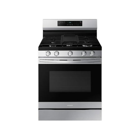 Samsung - 6.0 cu. ft. Freestanding Gas Range with WiFi, No-Preheat Air Fry & Convection - Stainless Steel