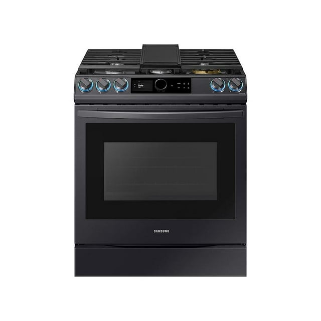 Samsung NX60T8711SG 6.0 Cu. Ft. Black Stainless SlideIn Smart Gas Range with Smart Dial and Air