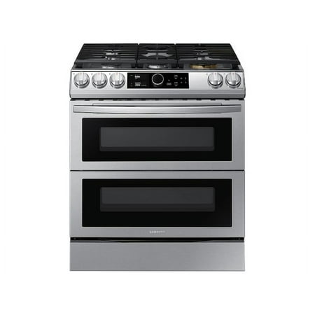 Samsung - Flex Duo™ 6.3 cu. ft. Front Control Slide-in Dual Fuel Range with Smart Dial, Air Fry & WiFi, Fingerprint Resistant - Stainless steel
