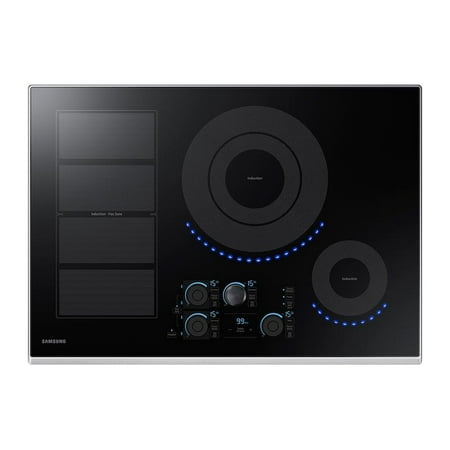 Samsung - 30" Induction Cooktop with WiFi and Virtual Flame - Stainless Steel