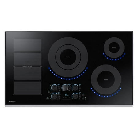 Samsung - 36" Induction Cooktop with WiFi and Virtual Flame - Stainless Steel