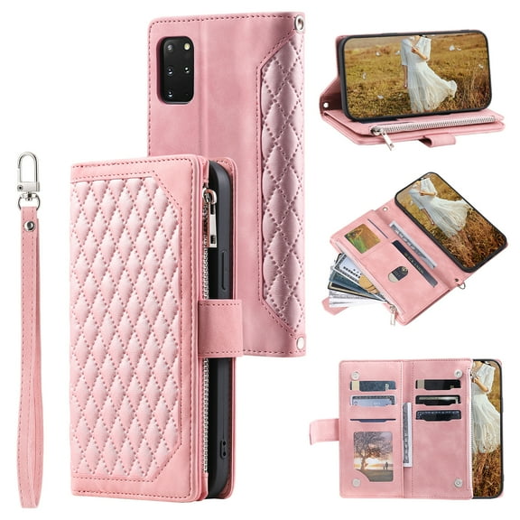 for Samsung Note 10 Wallet Cover, Magnetic Premium Crossbody Wallet Case, Adjustable Detachable Lanyard Neck Strap with Kickstand Card Holder Protective Cover For Samsung Galaxy Note 10,
Rosegold