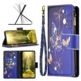 thumbnail image 1 of for Samsung Note 20 Case Zipper Purse Embossed Pattern Premium Leather Wallet Cover Flip Stand Card Slots Holder Magnetic Closure with Wrist Strap Case for Samsung Galaxy Note 20, Purple Butterfly, 1 of 6