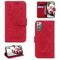 thumbnail image 1 of Samsung Note 20 Phone Case, Butterfly Embossed Pattern PU Leather Magnetic Folio Flip Kickstand Protective Cards Pocket with Hand Strap Wallet Cover For Samsung Galaxy Note 20, Red, 1 of 7