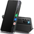 thumbnail image 1 of for Samsung Note 20 Ultra 5G Case View Clear Smart Window Kickstand Note 20 Ultra 5g Case Slim Mirror Hard PC Leather Luxury Flip Case for Samsung Galaxy Note 20 Ultra Cover (Black), 1 of 7