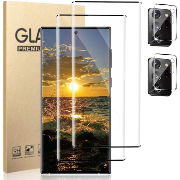 For Samsung Note 20 Ultra Screen Protector and Camera Lens Protector, 9H Tempered Glass Scratch Resistant, Ultrasonic Fingerprint Support, Easy Installation Bubble Free, 3D HD Clear Film 6.9 Inch