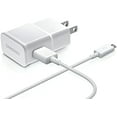 thumbnail image 1 of Samsung OEM Charging Adapter with USB Sync Cable, White (Non-Retail Packaging), 1 of 7
