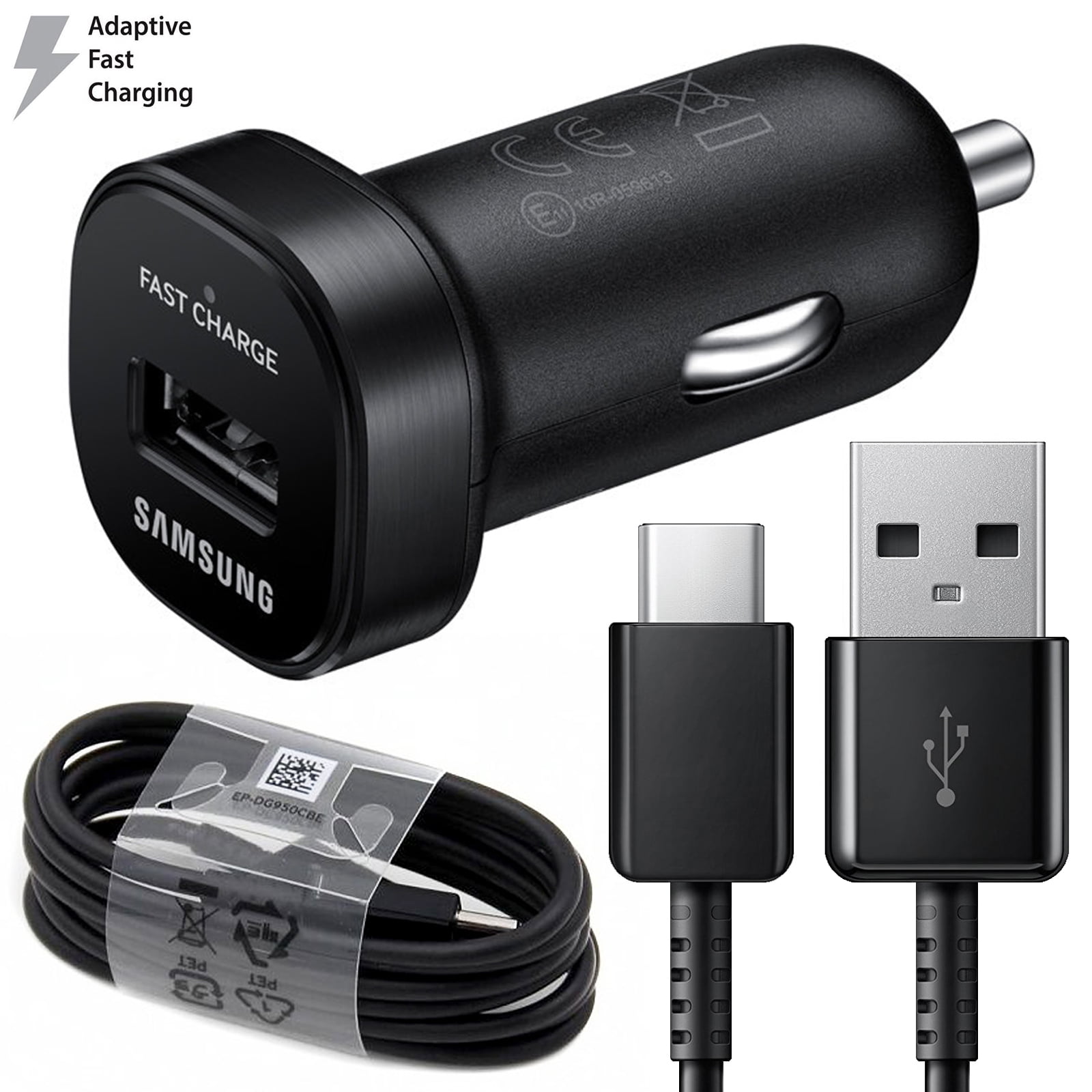 Samsung OEM Adaptive Fast Car Charger kit with USB Type-C Cable ...