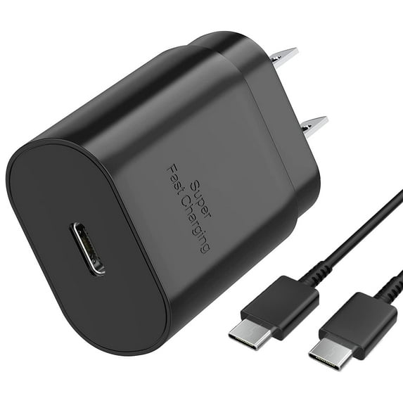 Samsung OEM Adaptive Super Fast Charger USB-C PD Power Adapter for Samsung Galaxy S22 / S22+ Plus / S22 Ultra / Universal for all S line Real 25W USB Super Fast Wall Charger + 3FT USB-C Type C Cable