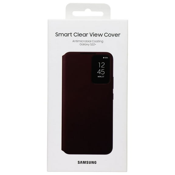 Samsung Official Smart Clear View Cover for Samsung Galaxy S22+ (Burgundy)