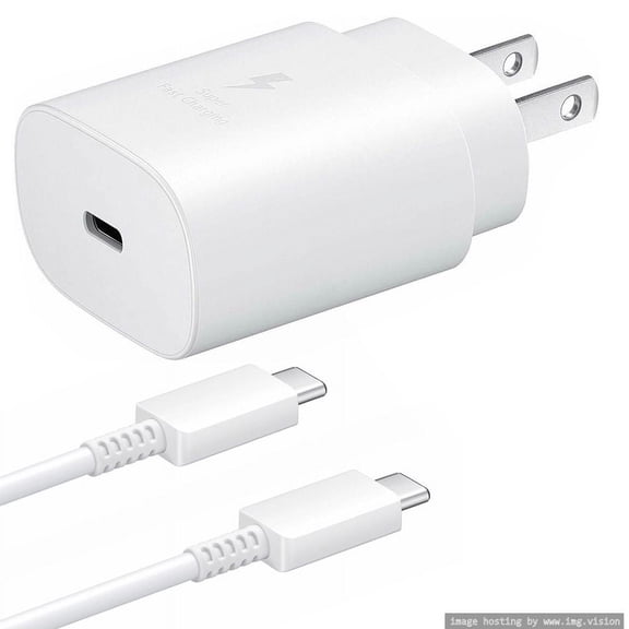 Samsung PD 25W USB-C Super Fast Charging Wall Charger for Samsung Galaxy S22 S21 S20 Ultra Plus Note 10+, Google Pixel, Note 20, PPS Charger Adapter Block with 3ft USB-C to USB-C Cable kit