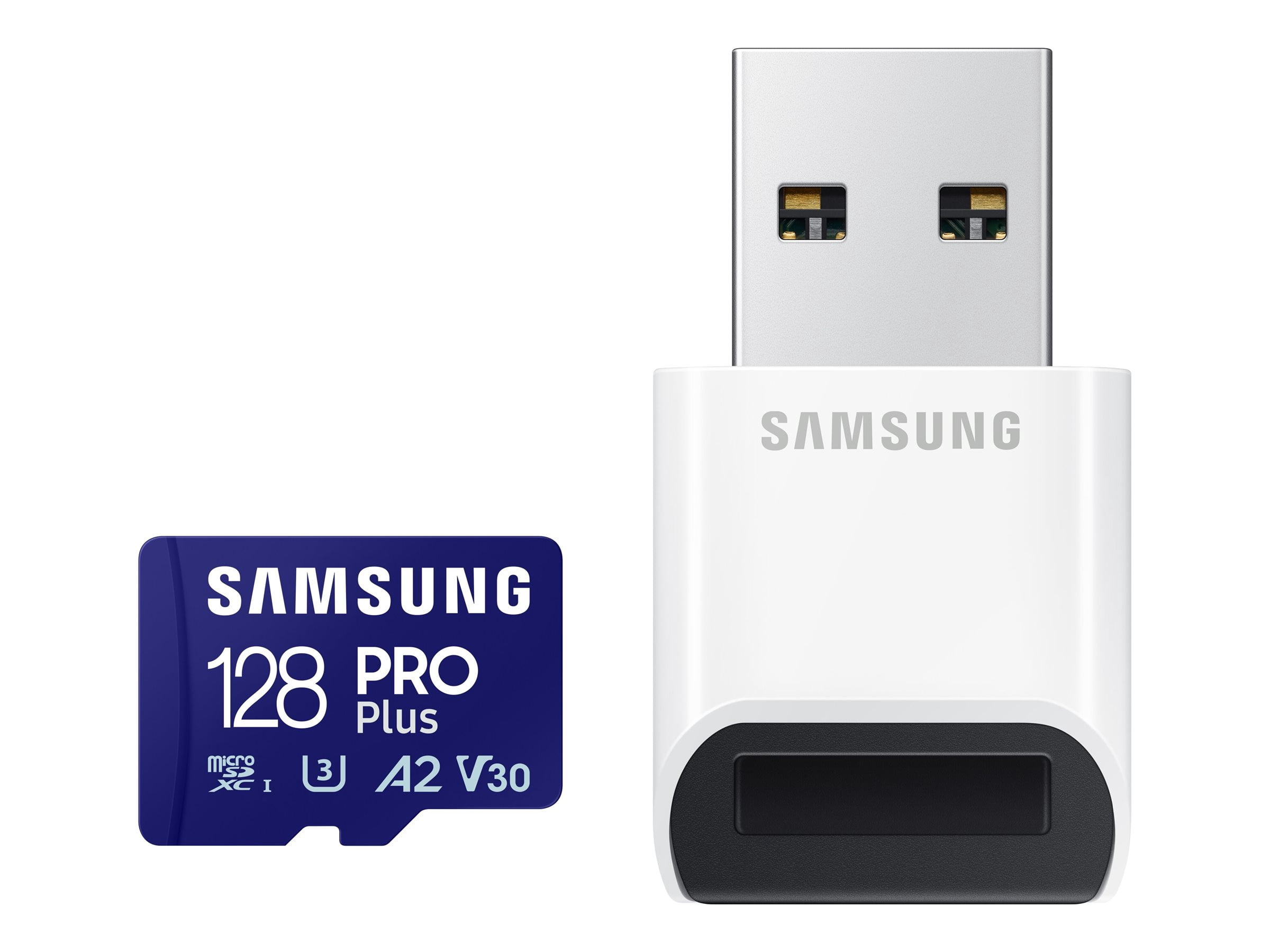 Samsung PRO Plus MB-MD128SB - Flash memory card - 128 GB - A2 / Video Class V30 / UHS-I U3 / Class10 - microSDXC UHS-I