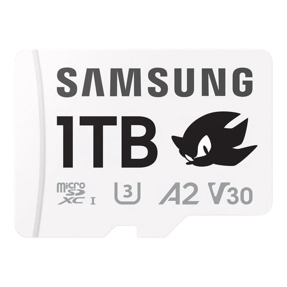Samsung PRO Plus MB-MD1T0SA - Sonic the Hedgehog flash memory card (microSDXC to SD adapter included) - 1 TB - A2 / Video Class V30 / UHS-I U3 - microSDXC UHS-I - white
