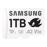 Samsung PRO Plus MB-MD1T0SA - Sonic the Hedgehog flash memory card microSDXC to SD adapter included - 1 TB - A2 / Video Class V30 / UHS-I U3 - microSDXC UHS-I - white