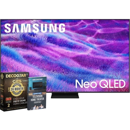 Samsung QN100QN80FFXZA 100 inch Neo QLED 4K QN80F Vision AI Smart TV (2025) Vision AI, HDR10+ Bundle with CPS Exclusive 1-Year Protection & Deco Gear Complete Home Theater Beginner's Guidebook