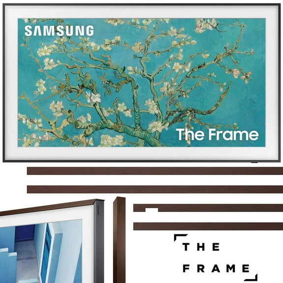 Samsung QN32LS03CB 32 inch The Frame QLED HDR Smart TV Bundle with Samsung 32" The Frame Customizable Bezel Brown (2023 Model)