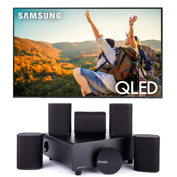 Samsung QN32Q60CAFXZA 32" QLED 4K Quantum HDR Smart TV with a Platin MILAN-5-1-SOUNDSEND 5.1 Immersive Cinema-Style Sound System (2023)