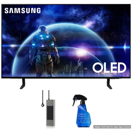 Samsung QN42S90DAEXZA 42 Inch 4K OLED Smart TV with Dolby Atmos with an Austere 7S-PS8-US1 VII-Series 8 Outlet Power and Austere V-SERIES-SCREEN-CLEANER Clean and Protect Screen Cleaner (2024)