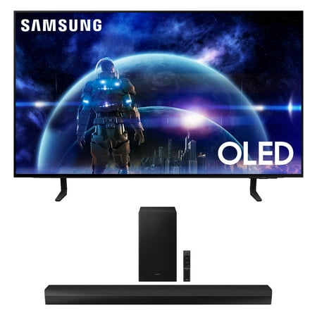 Samsung QN42S90DAEXZA 42 Inch 4K OLED Smart TV with Dolby Atmos with a Samsung HW-B750D 5.1Ch Soundbar and Subwoofer with Dolby Digital (2024)