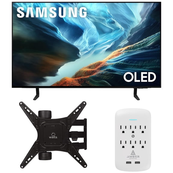 Samsung QN42S90HAEXZA 42" S90H Series OLED 4K UHD Smart Vision AI TV with a Walts Medium Full Motion Mount and Amber Protection 6-OUTLET-SURGE Surge Protector (2026)