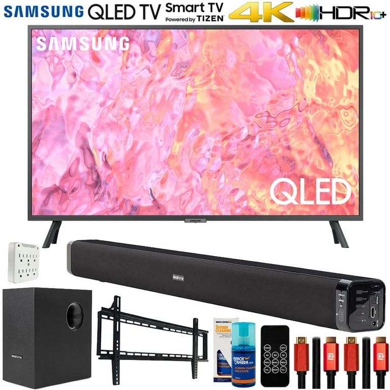 TV QLED 43  Samsung TQ43Q60CAUXXC, UHD 4K, Smart TV, Quantum Dot, Diseño  AirSlim, Object Tracking Sound+, SolarCell Remote, Gaming Hub, Negro