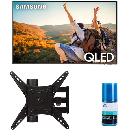 Samsung QN43Q60CAFXZA 43" QLED 4K Quantum HDR Dual LED Smart TV with a Walts TV Medium Full Motion Mount for 32"-65" Compatible TV's and Walts HDTV Screen Cleaner Kit (2023)