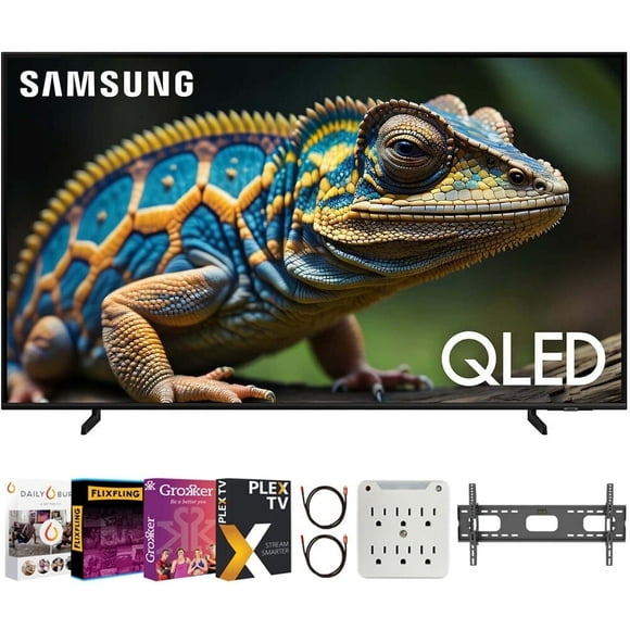 Samsung QN43Q60D 43 Inch QLED 4K Smart TV Bundle with Premiere Movie Streaming Package & TV Setup Bundle with Wall Mount + Surge Adapter + HDMI Cable & More (2024 Model)