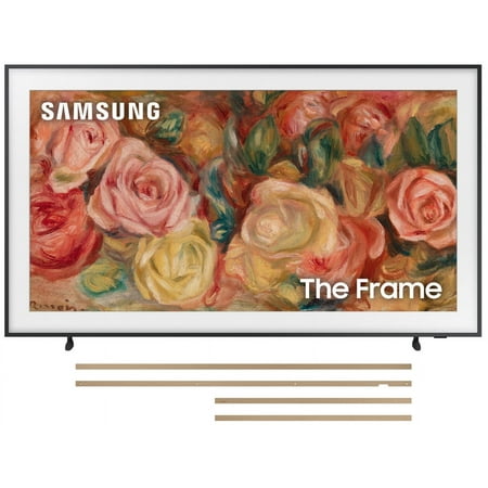 Samsung QN50LS03DAFXZA 50 Inch The Frame 4K Smart Quantum HDR TV with a Samsung VG-SCFA50TKB 50 Inch The Frame Customizable Bezel - Modern Teak (2024)