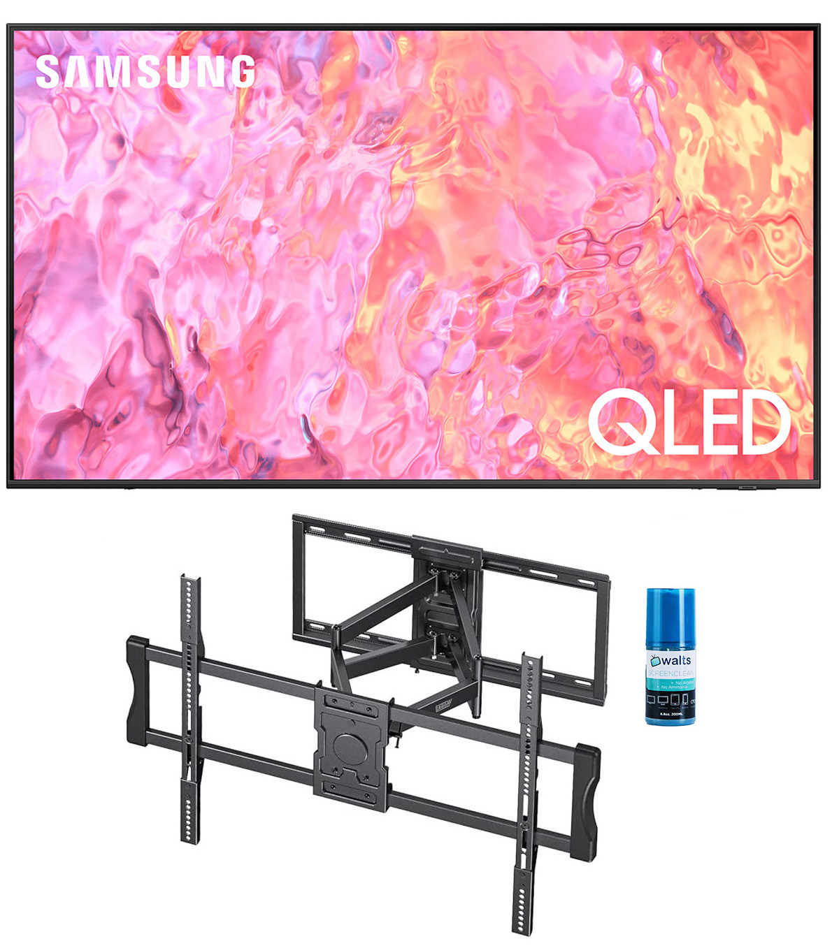Samsung QN50Q60CAFXZA 50 Inch QLED 4K Quantum HDR Dual LED Smart TV with an ERMMX1-01B Full Motion TV Mount for 49 Inch-90 Inch TVs with 24.25 Inch Extension and a HDTV Screen Cleaner Kit (2023) - image 1 of 9