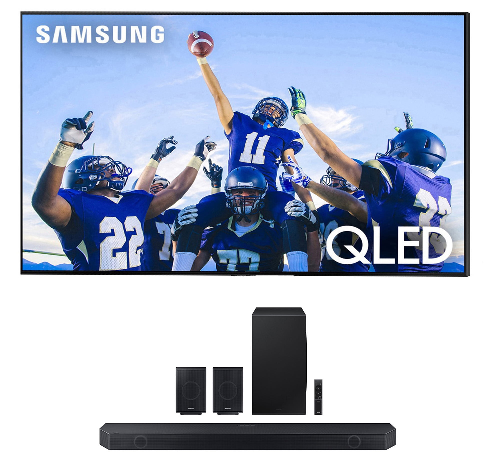 Samsung QN85Q80CAFXZA 85 pulgadas QLED 4K Smart TV 2023 Bundle 11.1.4 ch.  Barra de sonido inalámbrica Dolby Atmos HW-Q990C y altavoces traseros
