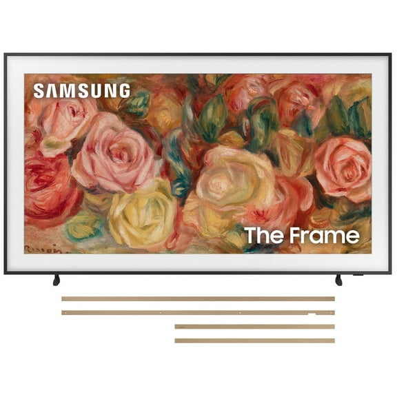 Samsung QN55LS03DAFXZA 55 Inch The Frame 4K Smart Quantum HDR TV with a Samsung VG-SCFA55TKB 55 Inch The Frame Customizable Bezel - Modern Teak (2024)