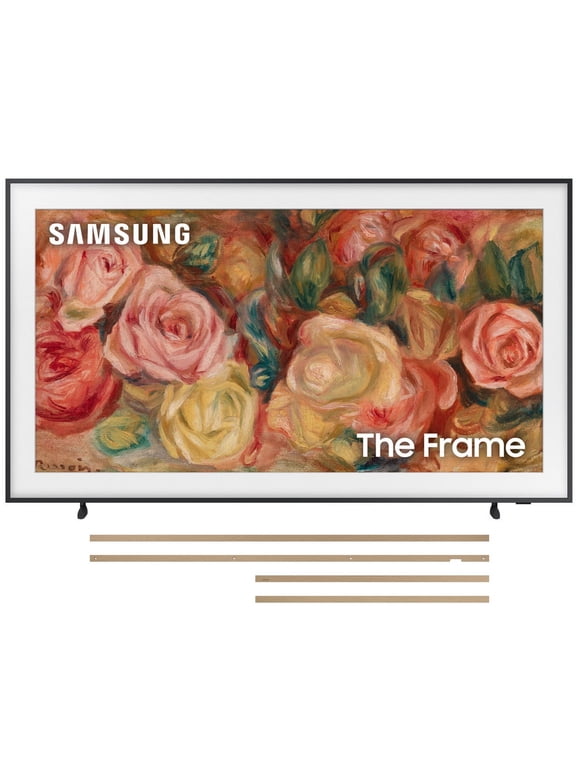 Samsung QN55LS03DAFXZA 55 Inch The Frame 4K Smart Quantum HDR TV with a Samsung VG-SCFA55TKB 55 Inch The Frame Customizable Bezel - Modern Teak (2024)