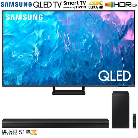 Samsung QN55Q70CA 55 Inch Q70C QLED 4K Smart TV Bundle with Samsung HW-B650 3.1ch Soundbar with Dolby 5.1 DTS Virtual:X (2023 Model)