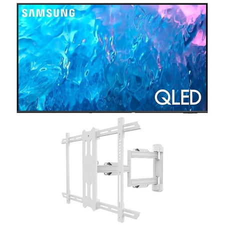 Samsung 55" 4K QLED Smart Television with Kanto PS350W Full Motion Wall Mount, QN55Q70CAFXZA