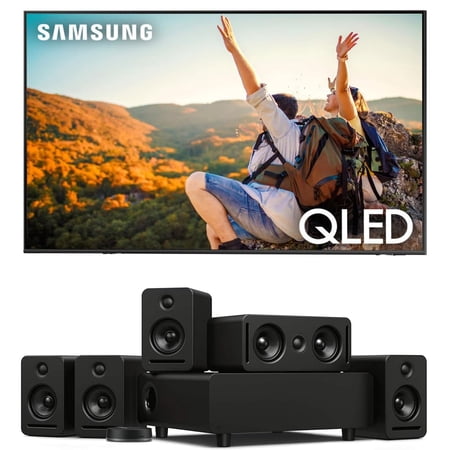 Samsung QN55Q80CAFXZA 55" 4K QLED Direct Full Array with Dolby Smart TV with a Platin MONACO-5-1-SOUNDSEND 5.1 Sound System with WiSA Transmitter (2023)